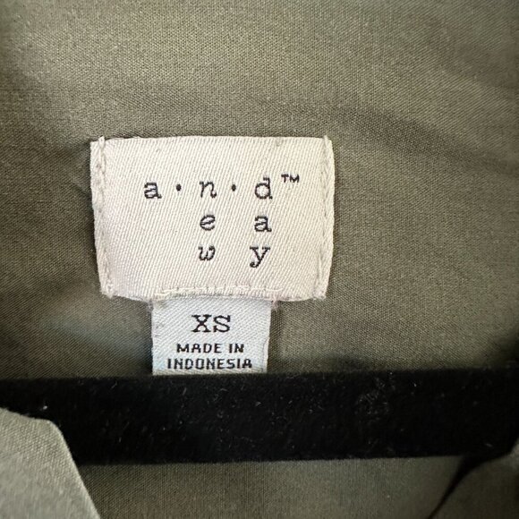 Andeaway Green‎ Long Sleeve Blouse  Size X-Small - Picture 3 of 6
